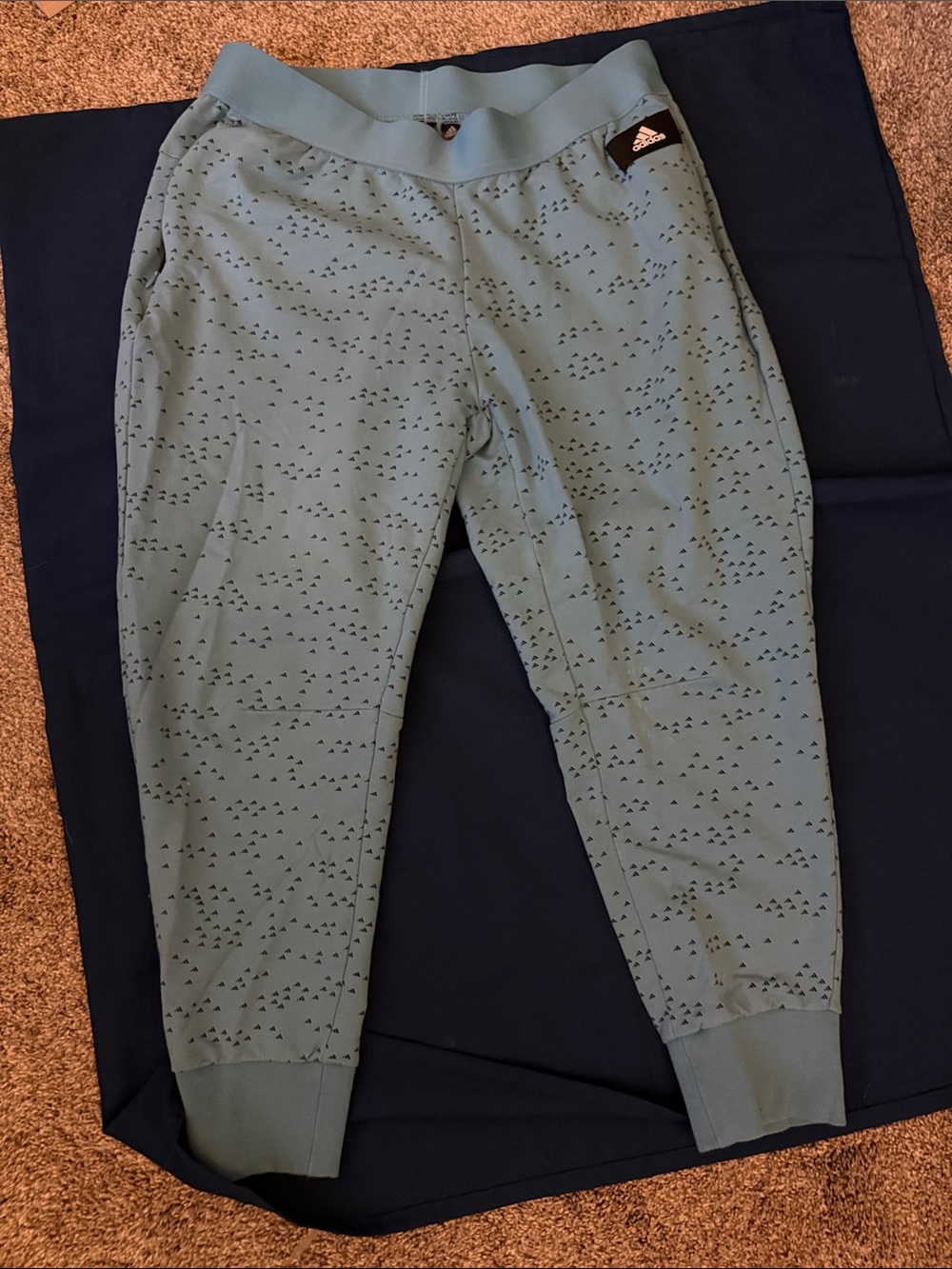 adidas Light Blue Micro-Print Jogger Pants